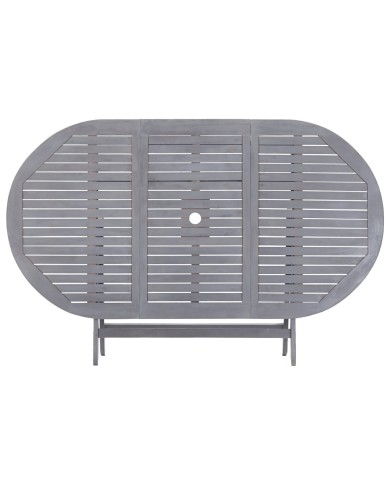 Mobilier à dîner de jardin 9 pcs Bois d'acacia massif Gris