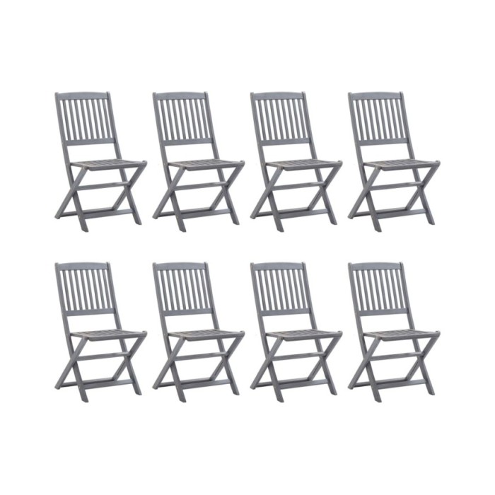 Mobilier à dîner de jardin 9 pcs Bois d'acacia massif Gris