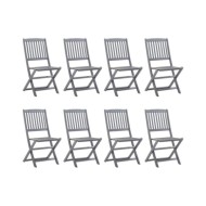 Mobilier à dîner de jardin 9 pcs Bois d'acacia massif Gris