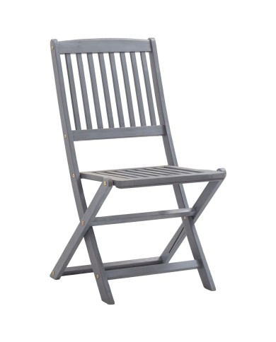 Mobilier à dîner de jardin 9 pcs Bois d'acacia massif Gris