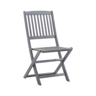 Mobilier à dîner de jardin 9 pcs Bois d'acacia massif Gris