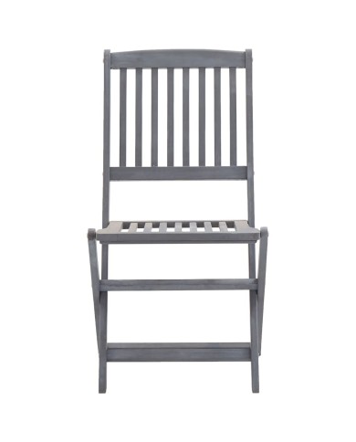 Mobilier à dîner de jardin 9 pcs Bois d'acacia massif Gris