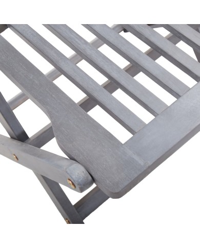Mobilier à dîner de jardin 9 pcs Bois d'acacia massif Gris
