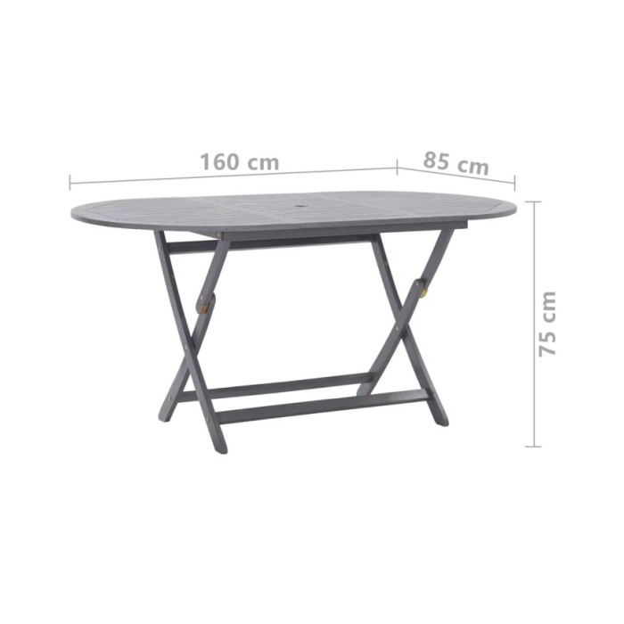 Mobilier à dîner de jardin 9 pcs Bois d'acacia massif Gris