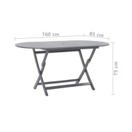 Mobilier à dîner de jardin 9 pcs Bois d'acacia massif Gris