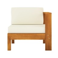 Salon de jardin 6 pcs avec coussins blanc crème Bois d'acacia