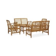 Salon de jardin 5 pcs Bois d'acacia solide