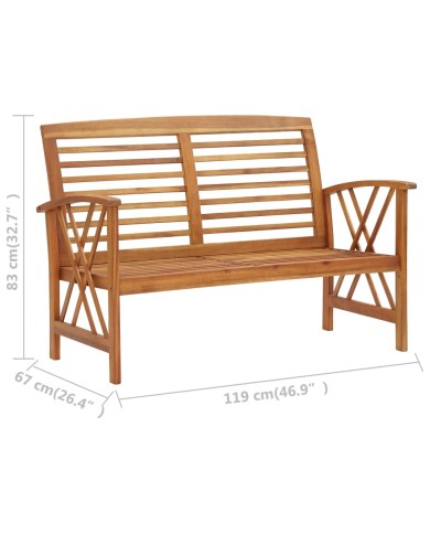 Salon de jardin 5 pcs Bois d'acacia solide