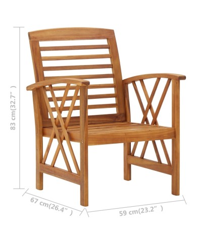 Salon de jardin 5 pcs Bois d'acacia solide