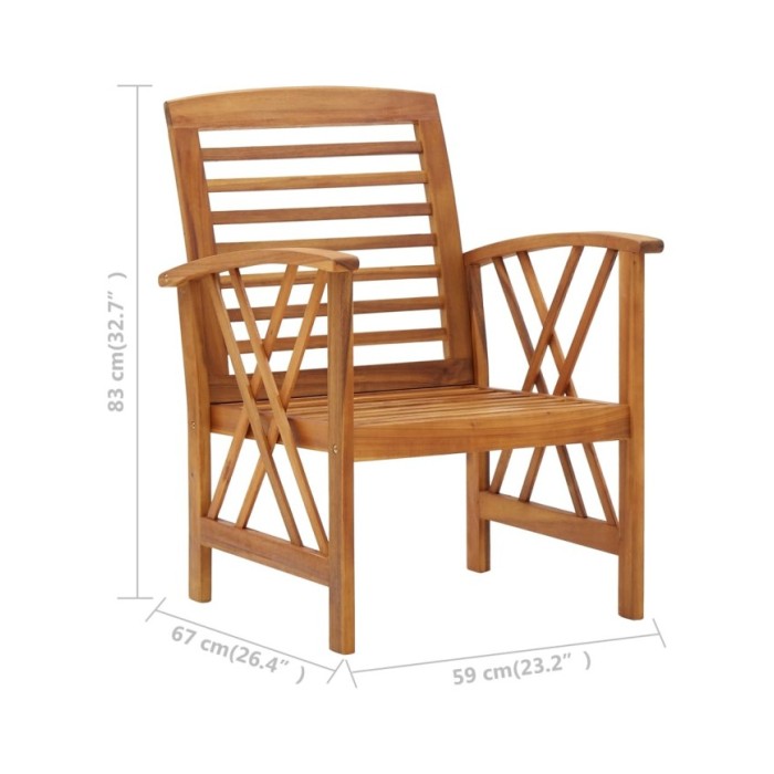 Salon de jardin 5 pcs Bois d'acacia solide