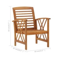Salon de jardin 5 pcs Bois d'acacia solide