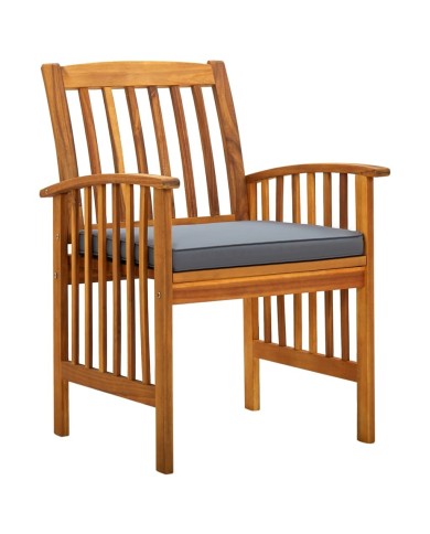 Mobilier à dîner de jardin 5 pcs avec coussins Acacia solide