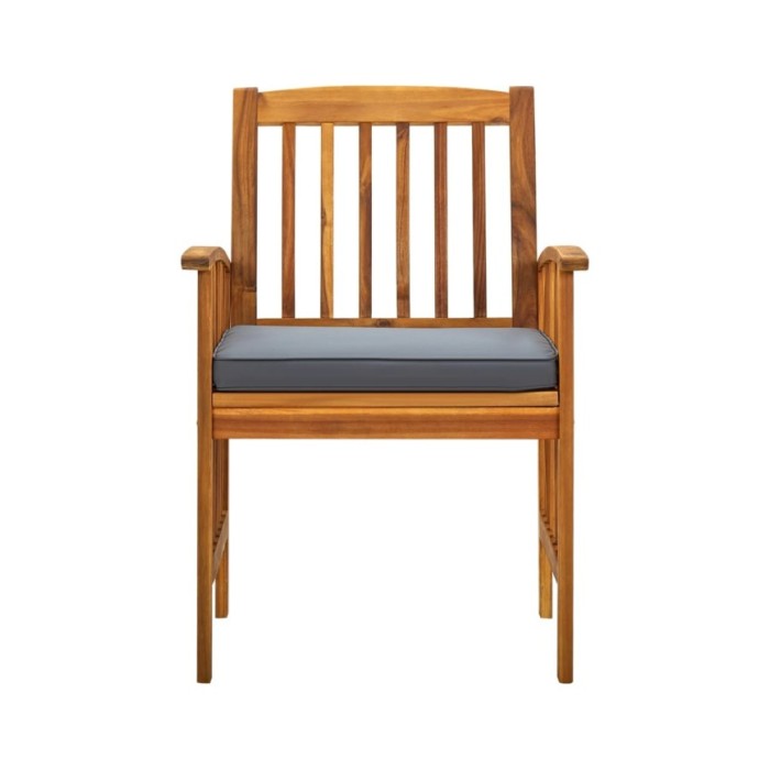 Mobilier à dîner de jardin 5 pcs avec coussins Acacia solide