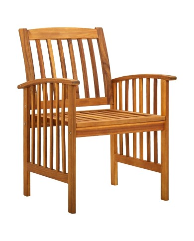 Mobilier à dîner de jardin 5 pcs avec coussins Acacia solide