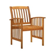 Mobilier à dîner de jardin 5 pcs avec coussins Acacia solide