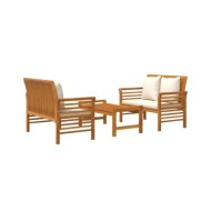 Salon de jardin 3 pcs avec coussins Bois massif d'acacia