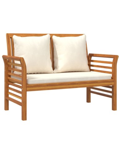 Salon de jardin 3 pcs avec coussins Bois massif d'acacia
