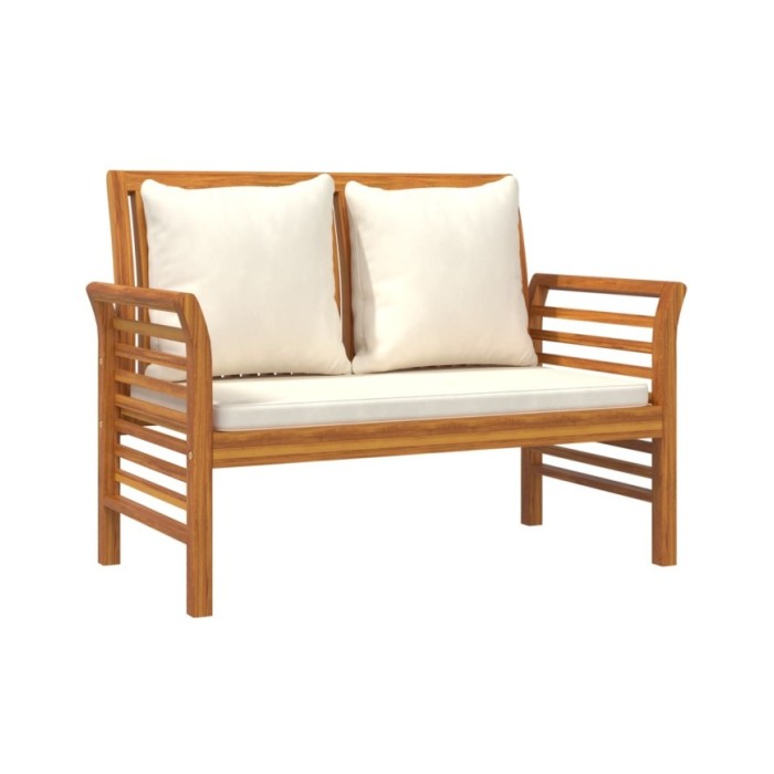 Salon de jardin 3 pcs avec coussins Bois massif d'acacia