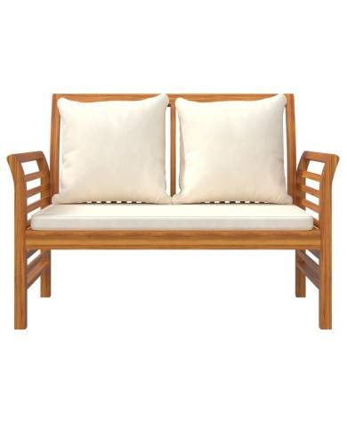Salon de jardin 3 pcs avec coussins Bois massif d'acacia