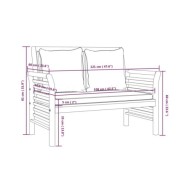 Salon de jardin 3 pcs avec coussins Bois massif d'acacia