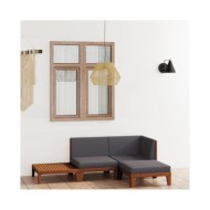 Salon de jardin 4 pcs avec coussins Bois d'acacia solide