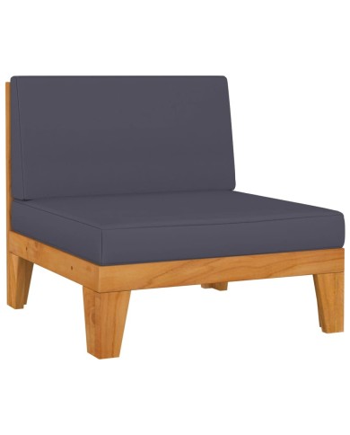 Salon de jardin 4 pcs avec coussins Bois d'acacia solide