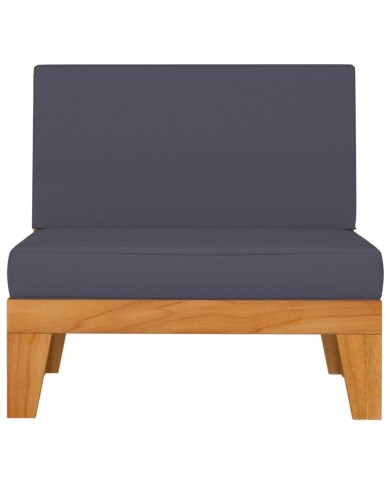 Salon de jardin 4 pcs avec coussins Bois d'acacia solide