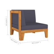 Salon de jardin 4 pcs avec coussins Bois d'acacia solide