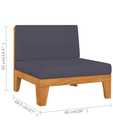 Salon de jardin 4 pcs avec coussins Bois d'acacia solide