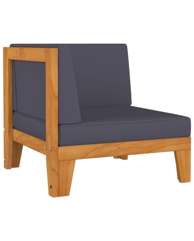 Salon de jardin 7 pcs avec coussins Bois d'acacia solide