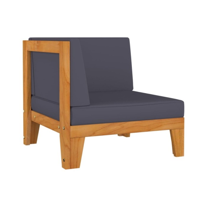 Salon de jardin 7 pcs avec coussins Bois d'acacia solide