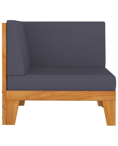 Salon de jardin 7 pcs avec coussins Bois d'acacia solide