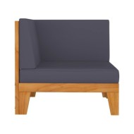 Salon de jardin 7 pcs avec coussins Bois d'acacia solide