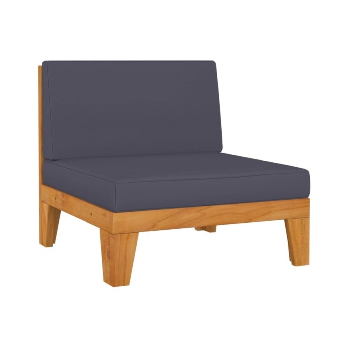 Salon de jardin 7 pcs avec coussins Bois d'acacia solide