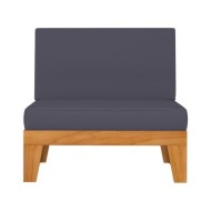 Salon de jardin 7 pcs avec coussins Bois d'acacia solide