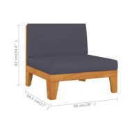 Salon de jardin 7 pcs avec coussins Bois d'acacia solide