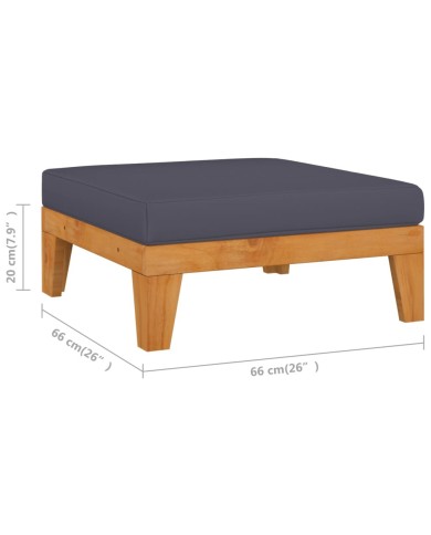 Salon de jardin 7 pcs avec coussins Bois d'acacia solide