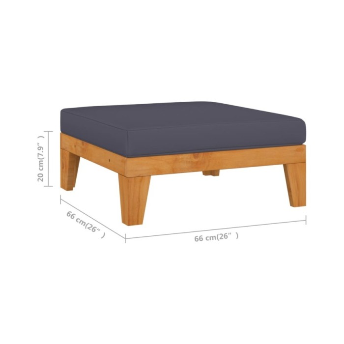 Salon de jardin 7 pcs avec coussins Bois d'acacia solide