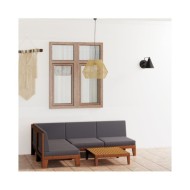 Salon de jardin 5 pcs avec coussins Bois d'acacia solide