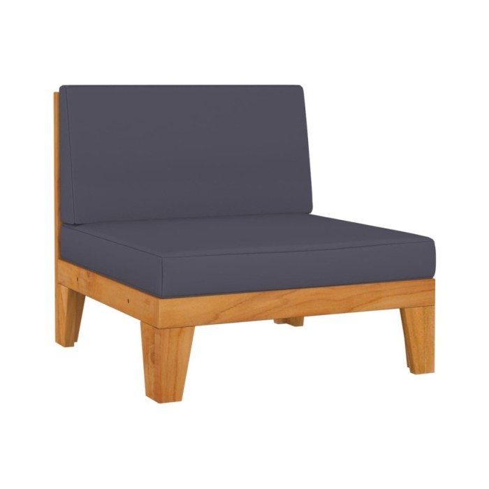 Salon de jardin 5 pcs avec coussins Bois d'acacia solide