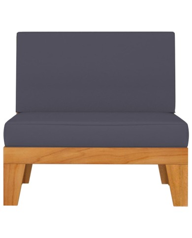 Salon de jardin 5 pcs avec coussins Bois d'acacia solide