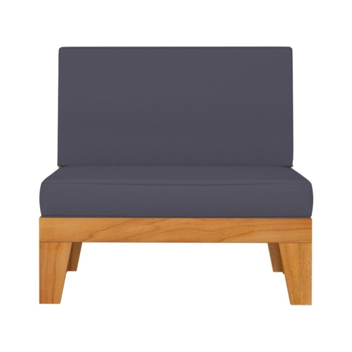 Salon de jardin 5 pcs avec coussins Bois d'acacia solide