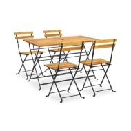 Mobilier à dîner d'extérieur pliable 5 pcs Bois d'acacia solide