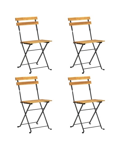 Mobilier à dîner d'extérieur pliable 5 pcs Bois d'acacia solide