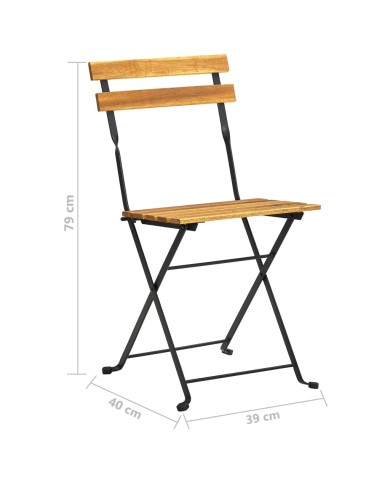 Mobilier à dîner d'extérieur pliable 5 pcs Bois d'acacia solide