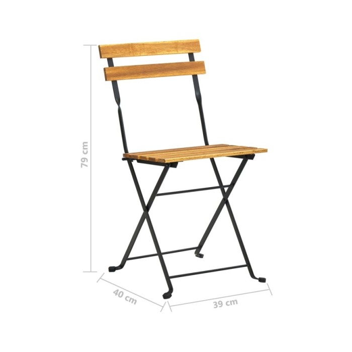 Mobilier à dîner d'extérieur pliable 5 pcs Bois d'acacia solide