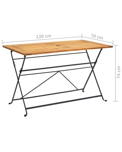 Mobilier à dîner d'extérieur pliable 5 pcs Bois d'acacia solide