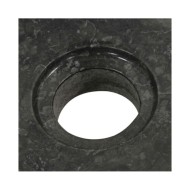 Armoire de toilette Teck solide avec lavabo en marbre Noir