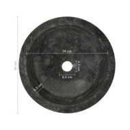 Armoire de toilette Teck solide avec lavabo en marbre Noir