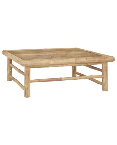 Salon de jardin 6 pcs avec coussins blanc crème Bambou
